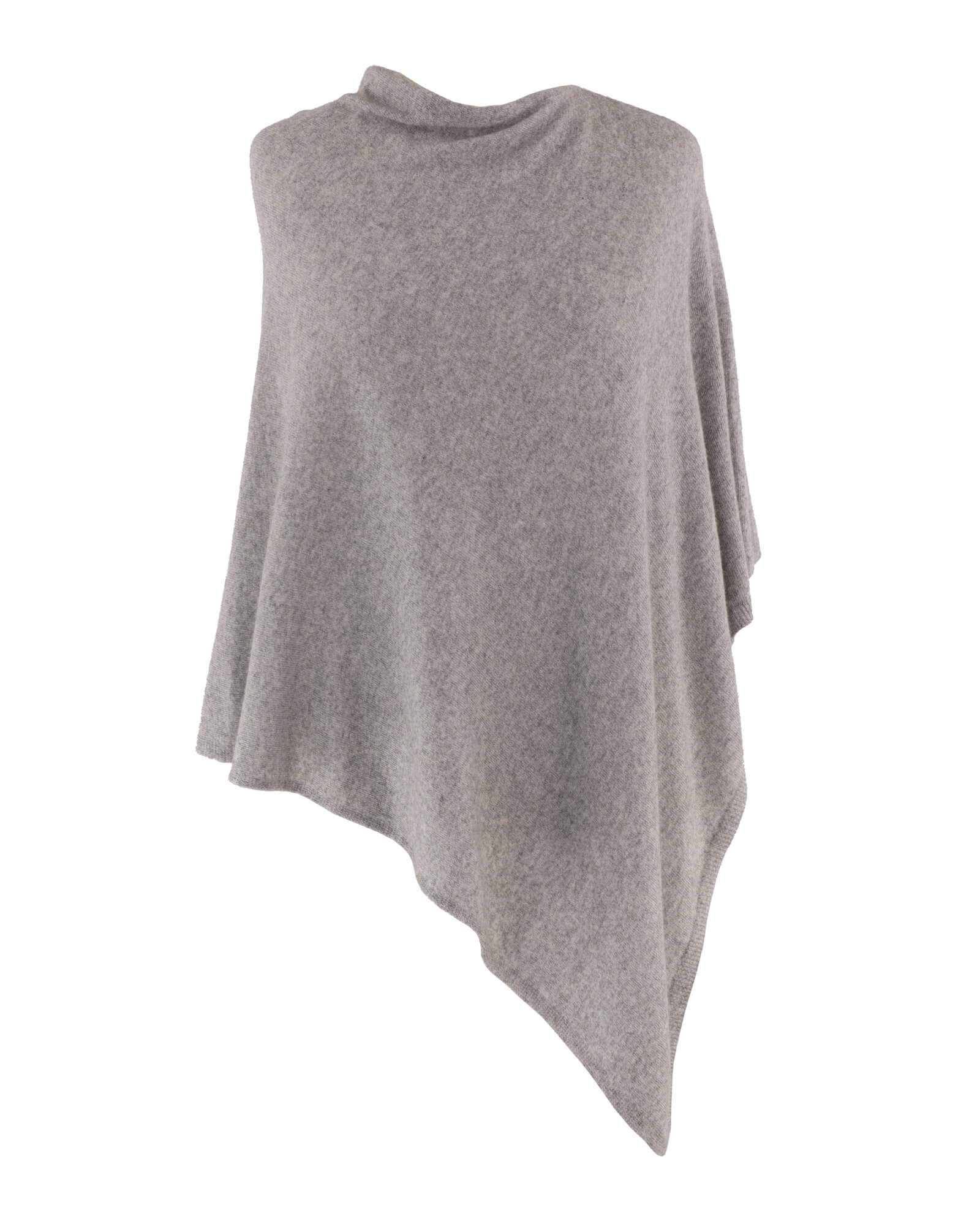 Cashmere Blend Poncho - Silver High Res01