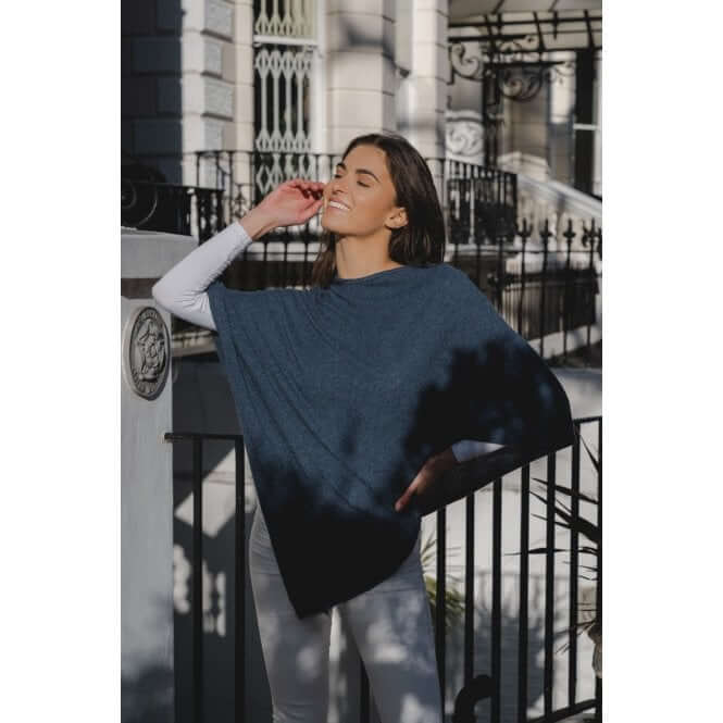 poncho denim blue